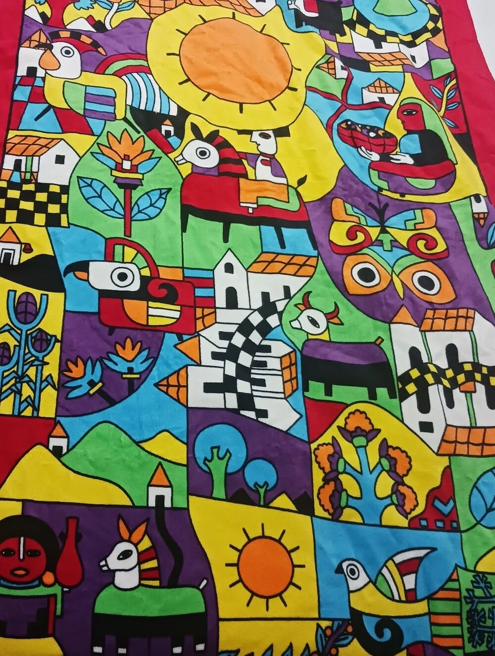 Xl Beach Towel Folksy Signed